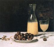 Albert Anker still life with wine and chestnuts USA oil painting reproduction
